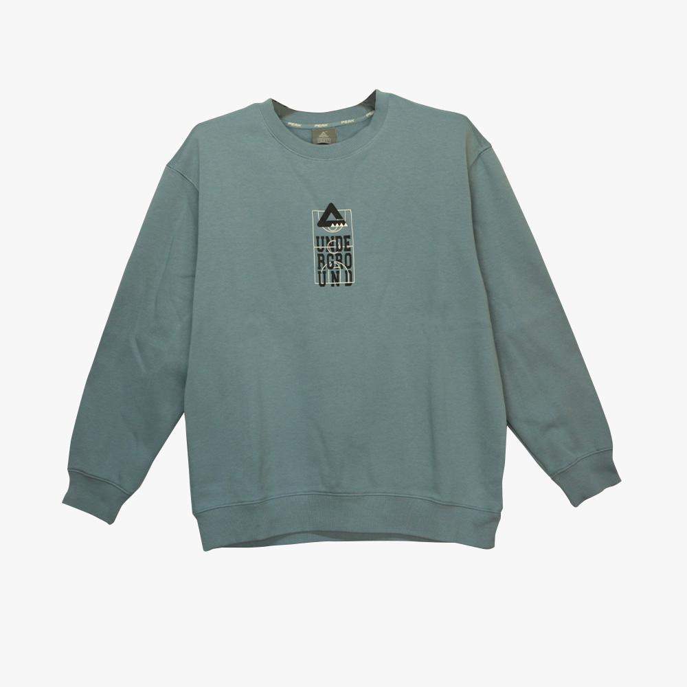 Peak Round Neck Fleece Sweater Blue
