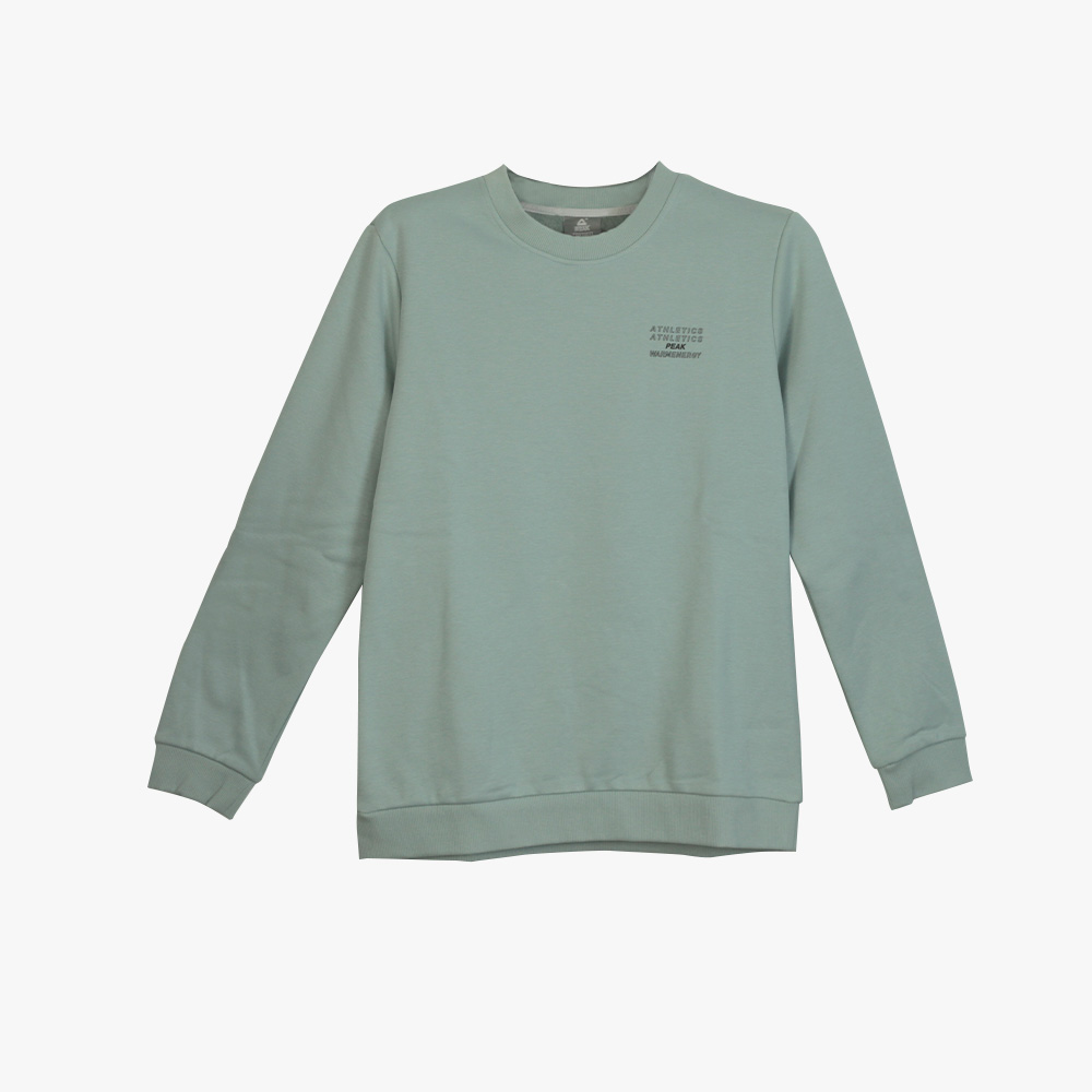 Peak Round Neck Fleece Sweater Grey Green