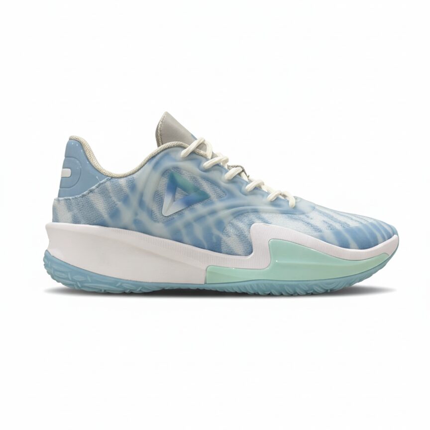 Peak Basketball Match Shoes-Sky Blue/White